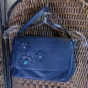 Vintage Magnolia and Vine Dark Blue Purse